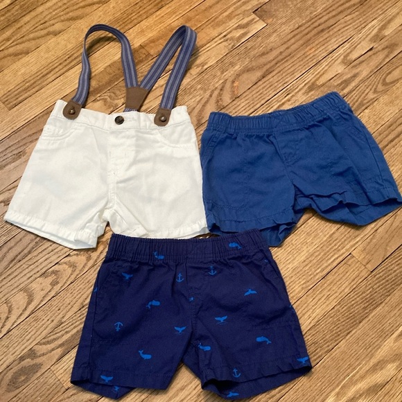 Navy Shorts with Blue Whale Print - Picture 1 of 6